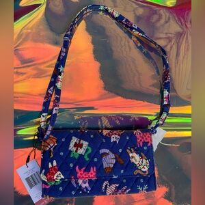 🐈Vera Bradley Quilted Blue with Winter Cats Print Wallet Purse